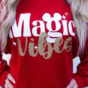 Magic Vibes Glitter Disney Sweatshirt